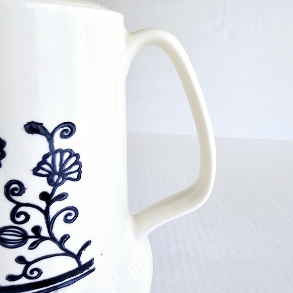 Vintage Homer Laughlin ironstone coffee pot Sheffield provincial blue off white - Picture 6 of 13